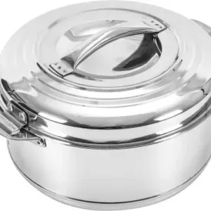 Insulated Stainless Steel Hot Case – 3000 ml Casserole for Rotis, Rice, and More (Silver, 12 x 26 cm)