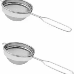 Stainless Steel Wire Tea and Coffee Strainer – Fine Mesh Filter with Long Handle (Pack of 2)