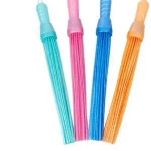Plastic Wet and Dry Broom – Multicolor Floor Cleaning Brooms for Bathroom and Hard Surfaces (Pack of 4)