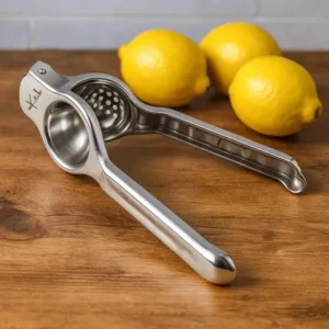 Stainless Steel Lemon Squeezer with Bottle Opener – Hand Juicer for Kitchen & Bar Use (Silver)