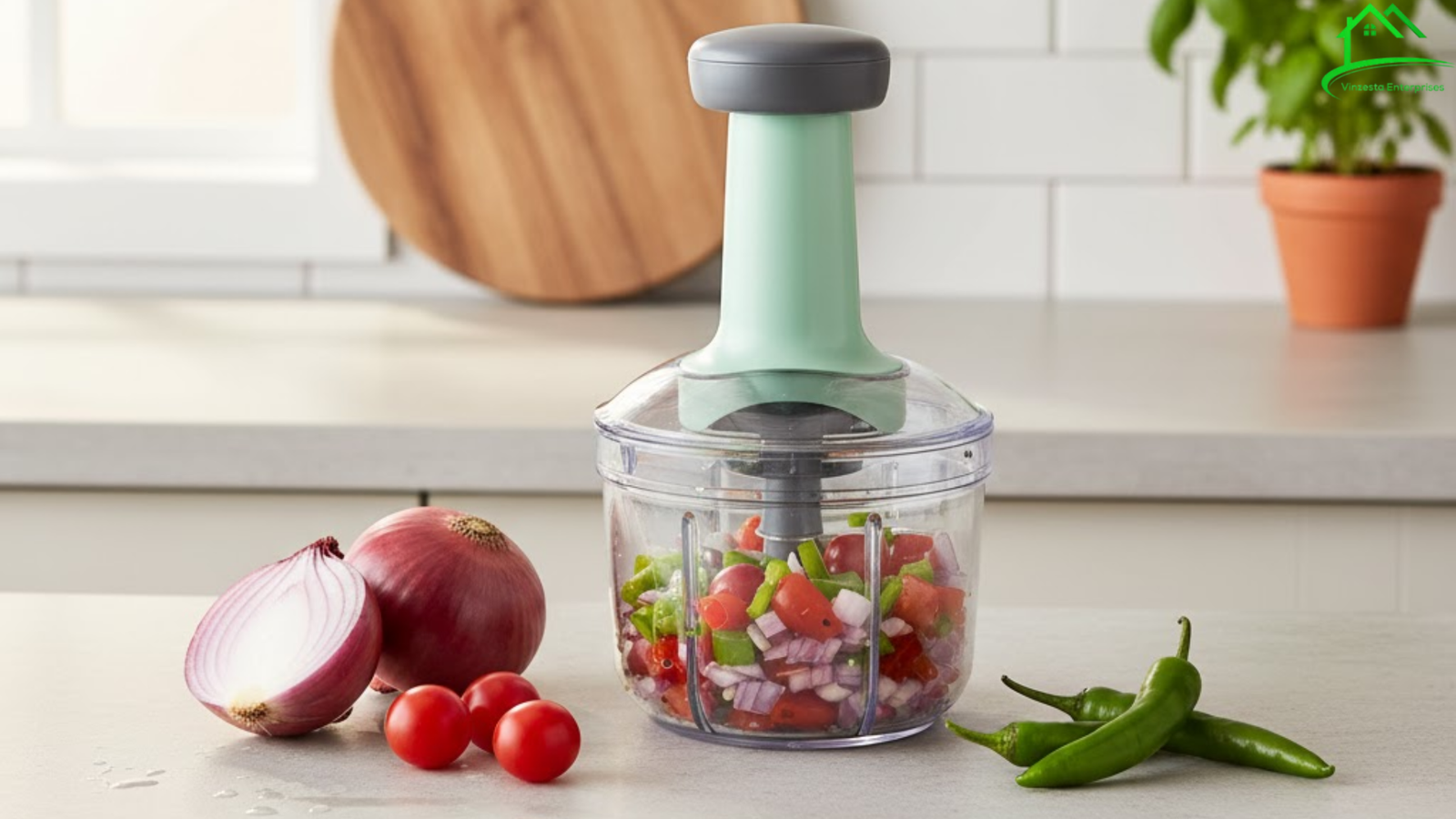 Save Time in the Kitchen with the Push-Top Smart Vegetable & Fruit Chopper