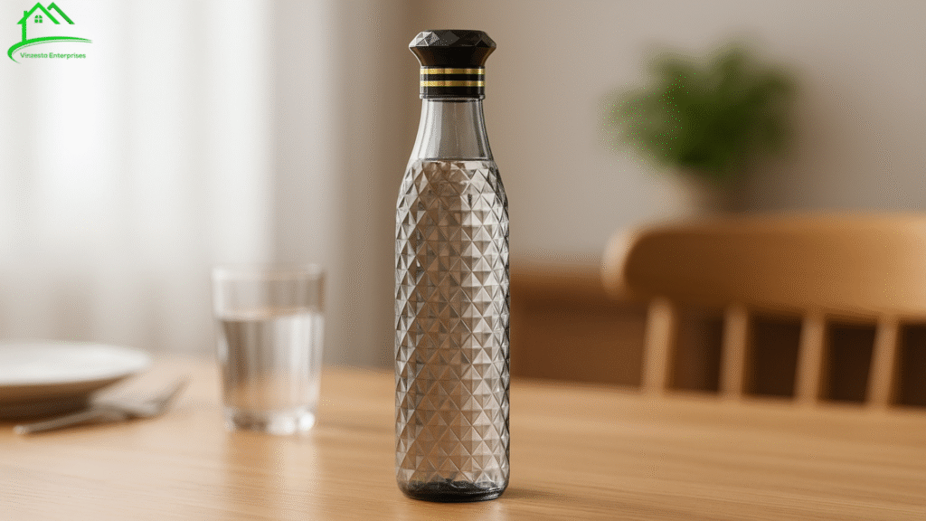 Add Elegance to Your Table with the Diamond Cut Glass Water Bottle Set