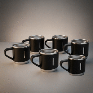 150 ml Stainless Steel Desk Mug – Double Wall Travel Coffee & Tea Mug Set of 6 (Multi-Color)