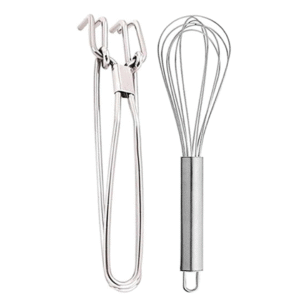 Stainless Steel Pakad Tong Lifter & Small Whisk Set – Heat-Resistant, Rust-Proof Kitchen Tools for Cooking & Serving
