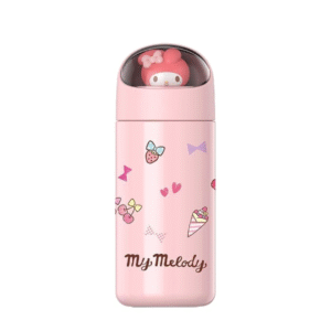 Vinzesta Cute Character Vacuum Insulated Water Bottle – 350ml Stainless Steel Thermos for Kids (My Melody Design)