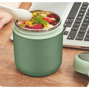 Stainless Steel Soup Container with Spoon Holder – 530 ml Leak-Proof Bowl for Home, Office & Travel