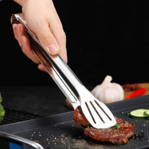 Stainless Steel Serving Chimta – 12 cm Grilling & Cooking Tongs with Heat-Resistant Vinyl Coated Handle