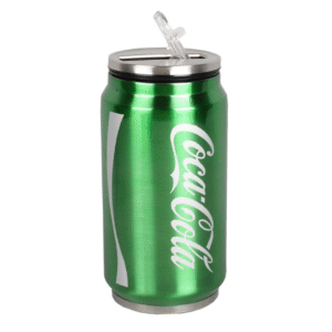 Coca-Style Green Stainless Steel Sipper Bottle – Vacuum Insulated Thermos Cup with Straw (Leakproof, 12-Hour Cooling)