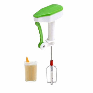Hand Blender & Milk Lassi Maker – Manual Press Mixer with Stainless Steel Blades for Lassi, Coffee, Eggs, Cream & Soup