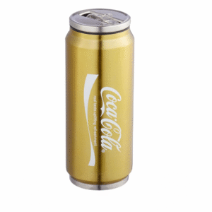 Metal Can Mug with Straw – 350 ml Stylish Gold Drinkware for Juice, Coffee & Cold Beverages