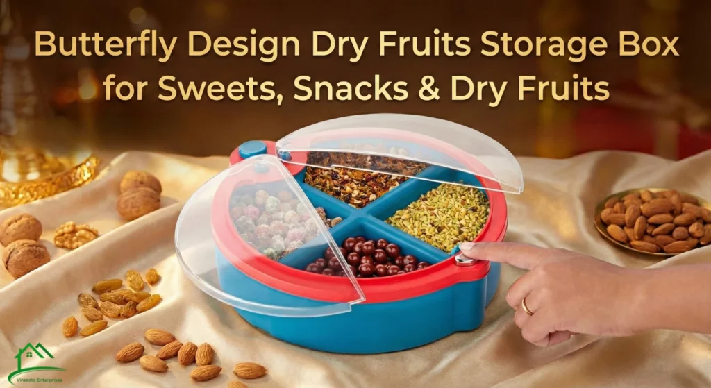 Butterfly Design Dry Fruits Storage Box for Sweets, Snacks & Dry Fruits
