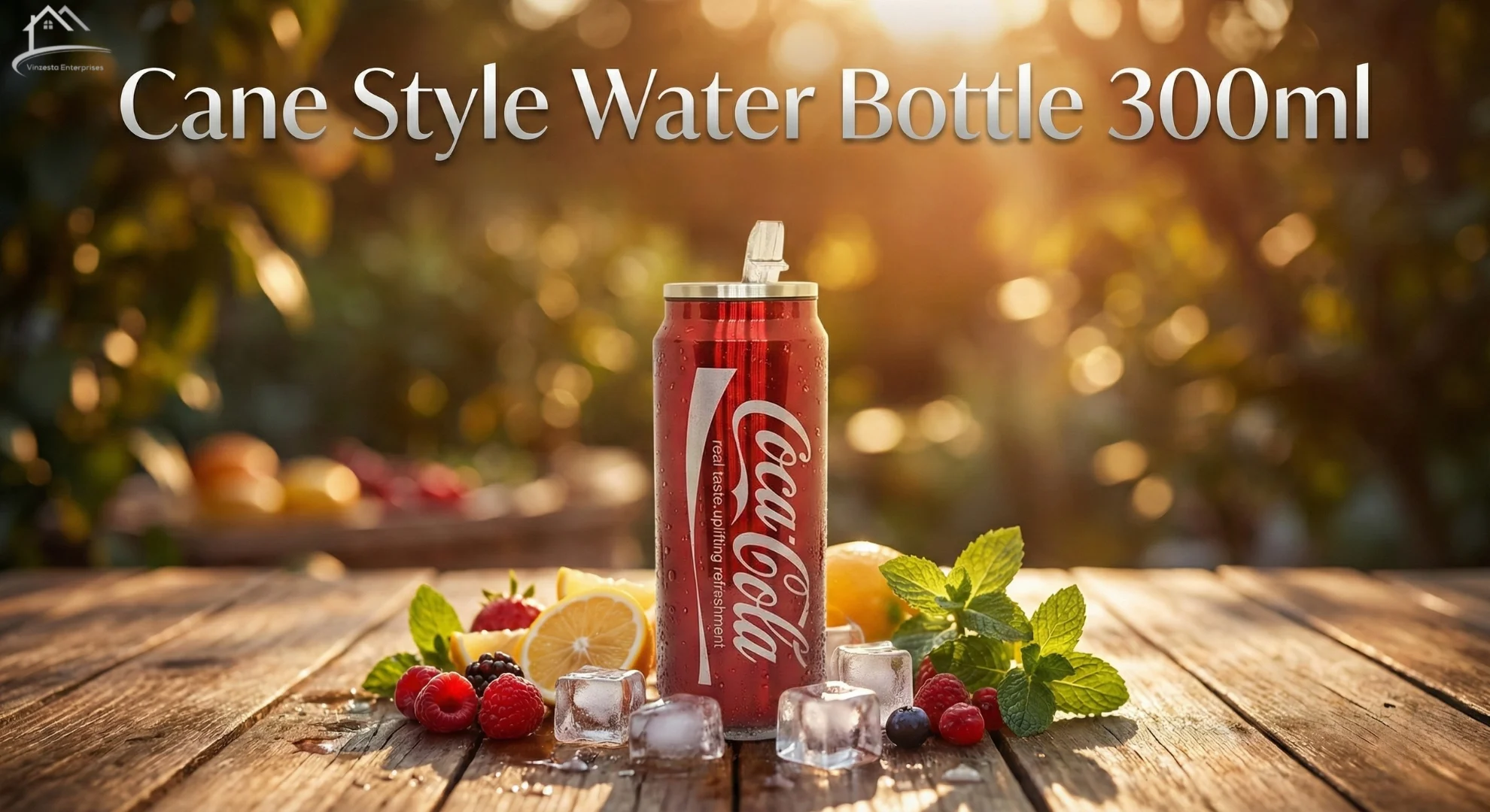 Cane Style Water Bottle for Kids 300ml – Leak Proof Insulated Bottle