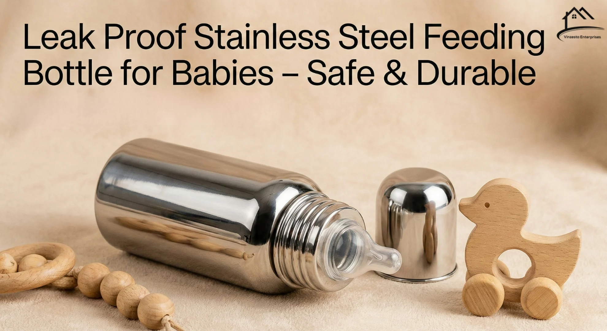 Leak Proof Stainless Steel Feeding Bottle for Babies – Safe & Durable