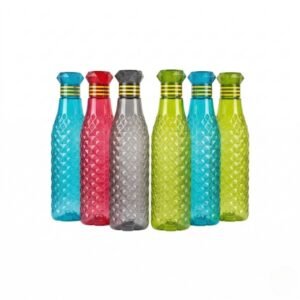 Diamond Cut Design Multicolor Water Bottle Set (1000 ml Each)